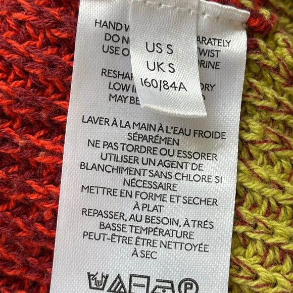 Urban Outfitters Button Up Crop long sleeve sweater vibrant boho oversized SZ S - Picture 8 of 9